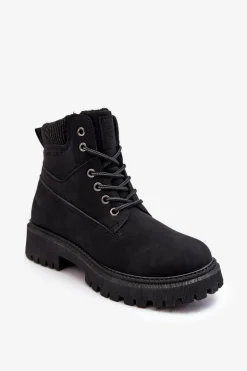 Best Cross Jeans Damskie Ocieplane Trapery Czarne MM2R4012C Czarny