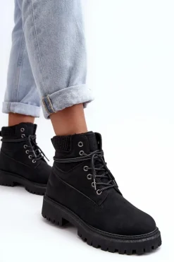 Best Cross Jeans Damskie Ocieplane Trapery Czarne MM2R4012C Czarny