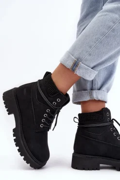 Best Cross Jeans Damskie Ocieplane Trapery Czarne MM2R4012C Czarny