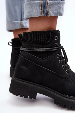 Best Cross Jeans Damskie Ocieplane Trapery Czarne MM2R4012C Czarny