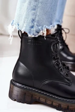 Best Big Star Shoes Damskie Ocieplane Workery Big Star II274110 Czarne