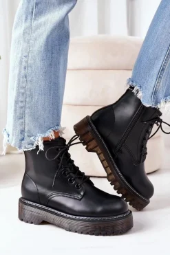 Best Big Star Shoes Damskie Ocieplane Workery Big Star II274110 Czarne