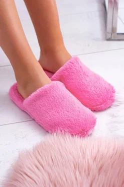 Damskie Boto Damskie Papcie Futerkowe Ciemno Różowe Mimia