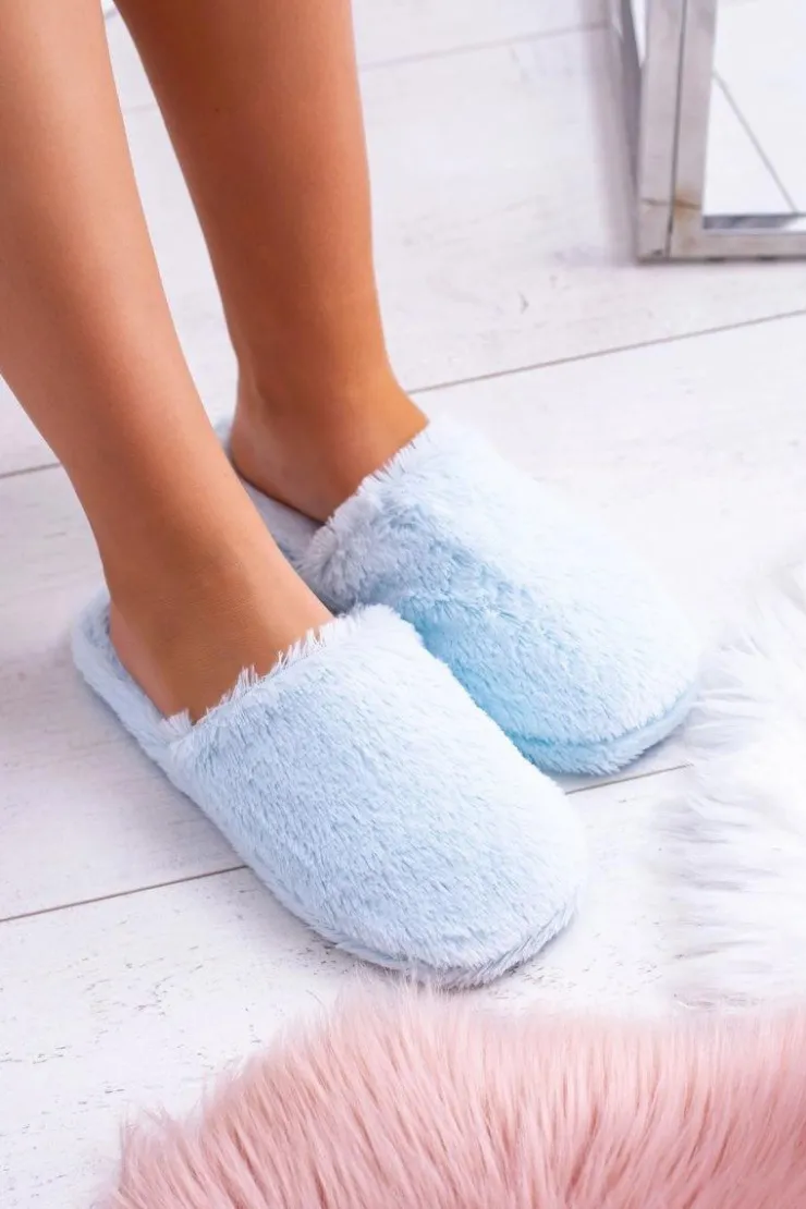 Online Boto Damskie Papcie Futerkowe Jasno Niebieskie Mimia