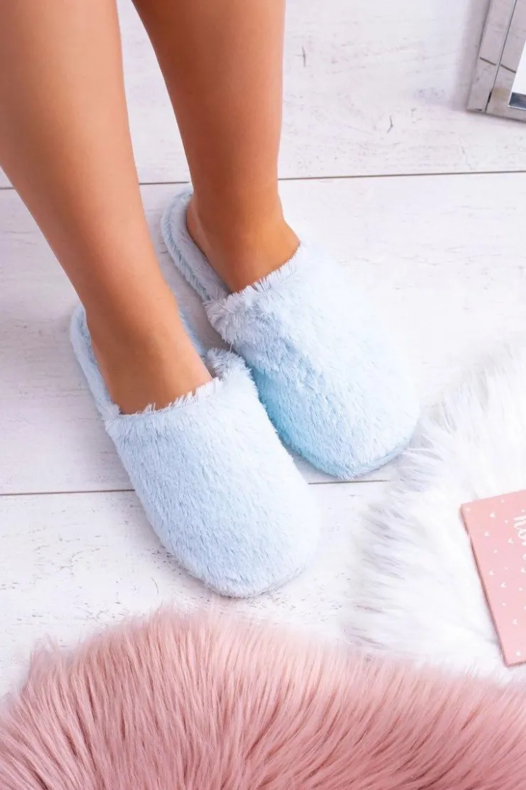 Online Boto Damskie Papcie Futerkowe Jasno Niebieskie Mimia