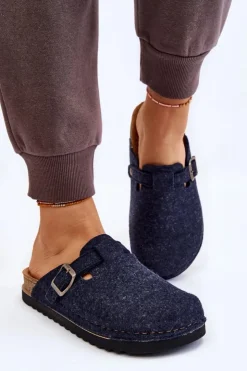 Damskie INBLU Damskie Papcie Klapki Profilaktyczne DJ-07-041 Granatowe