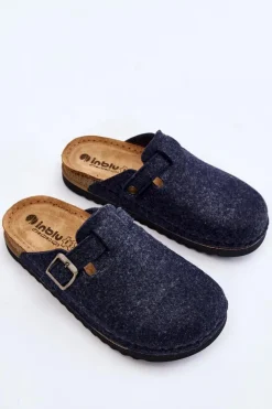 Damskie INBLU Damskie Papcie Klapki Profilaktyczne DJ-07-041 Granatowe