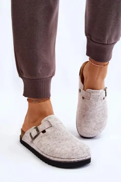 Discount INBLU Damskie Papcie Klapki Profilaktyczne DJ-07-002 Beżowe