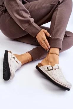 Discount INBLU Damskie Papcie Klapki Profilaktyczne DJ-07-002 Beżowe