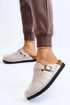 Discount INBLU Damskie Papcie Klapki Profilaktyczne DJ-07-002 Beżowe