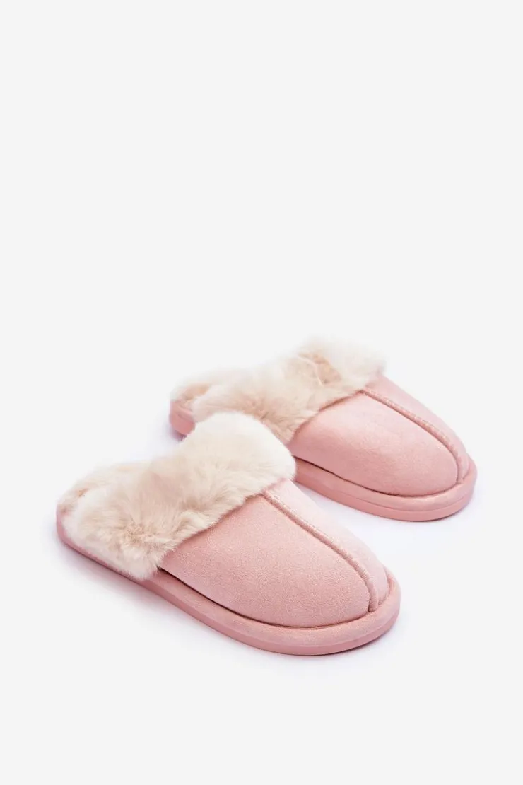 Boto Damskie Papcie Klapki z Futerkiem Różowe Pinky Różowy