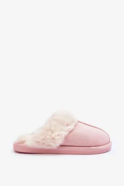 Boto Damskie Papcie Klapki z Futerkiem Różowe Pinky Różowy