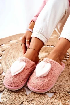 Boto Kapcie Klasyczne*Damskie Papcie Różowe Heartbeat