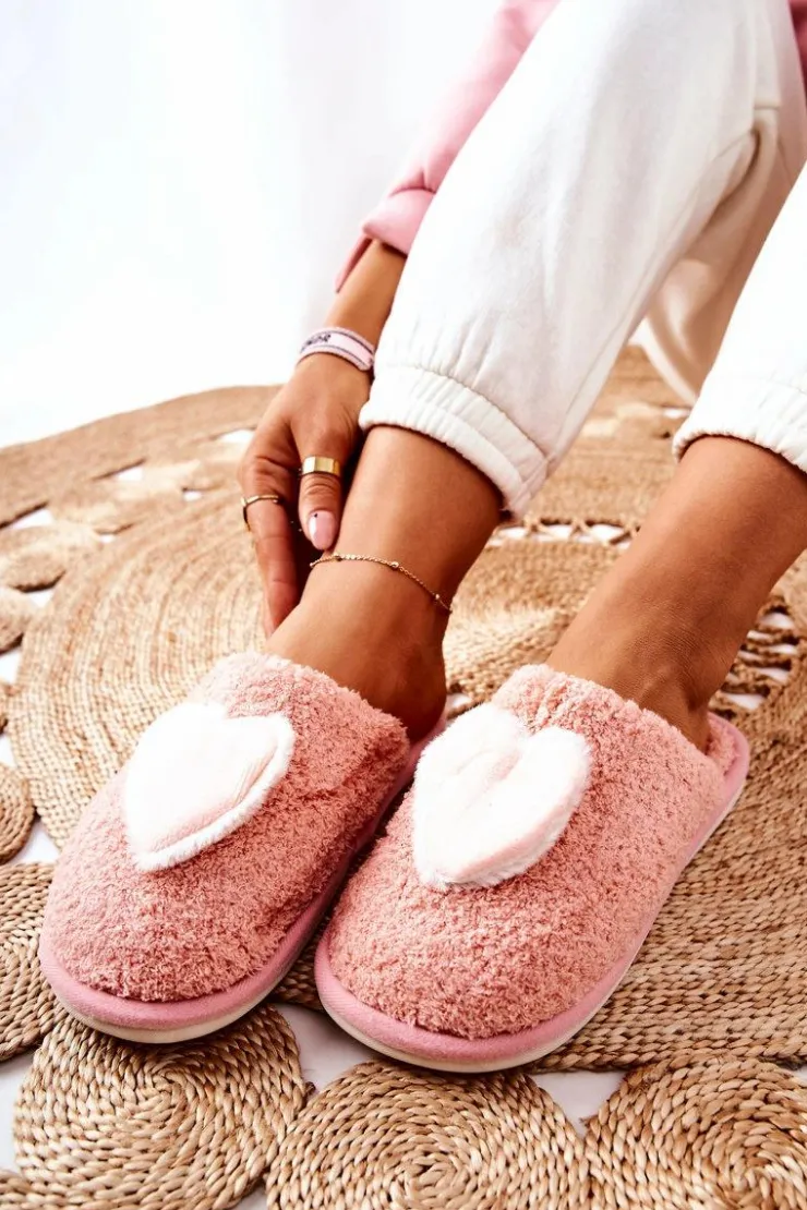 Boto Kapcie Klasyczne*Damskie Papcie Różowe Heartbeat