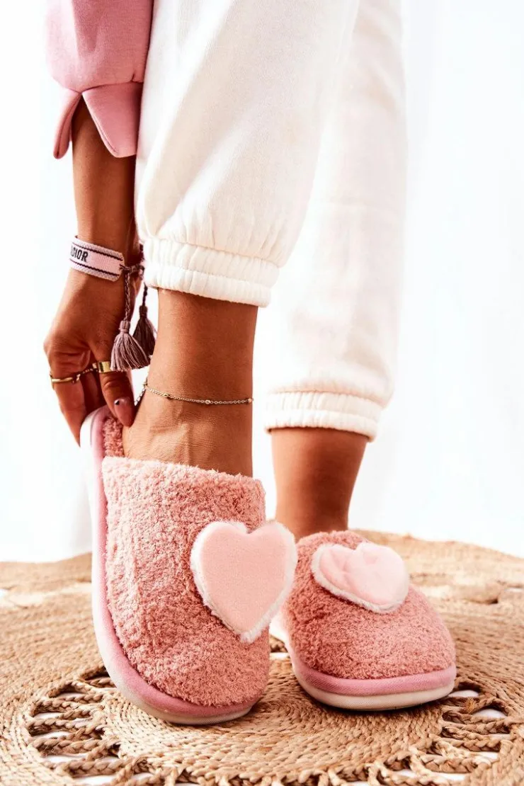 Boto Kapcie Klasyczne*Damskie Papcie Różowe Heartbeat
