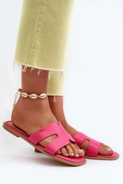 Damskie Boto Damskie Płaskie Klapki Z Wycięciami Fuksja Fiviama