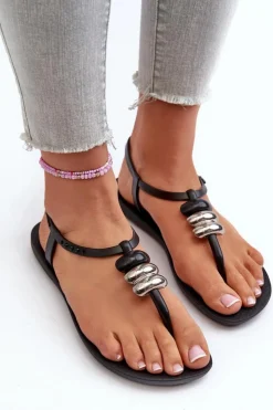 Outlet Ipanema Damskie Płaskie Sandały Japonki 83507 Class Blown Up Sandal Fem Czarne