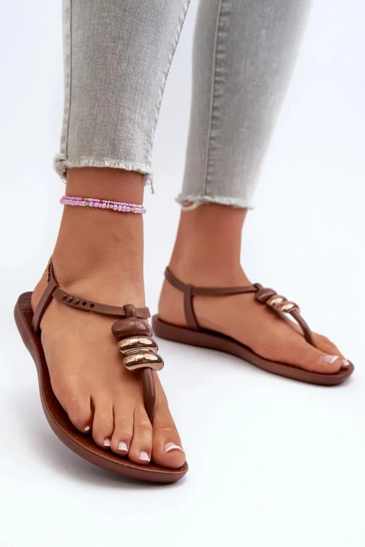 Ipanema Sandały Gumowe|Sandały Płaskie*Damskie Płaskie Sandały Japonki 83507 Class Blown Up Sandal Fem Brązowe Brązowy