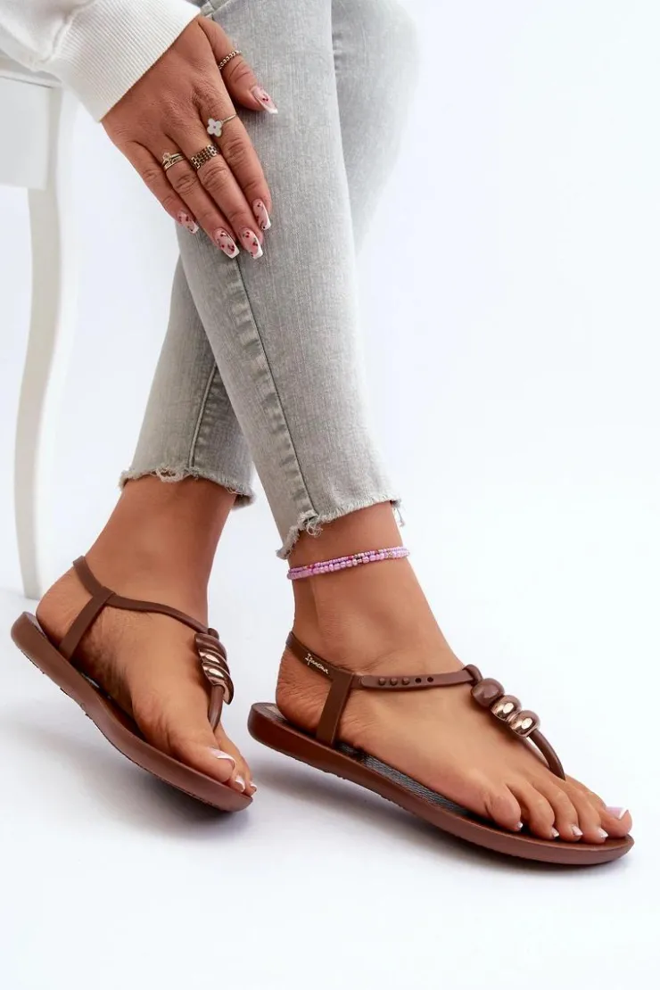 Ipanema Sandały Gumowe|Sandały Płaskie*Damskie Płaskie Sandały Japonki 83507 Class Blown Up Sandal Fem Brązowe Brązowy