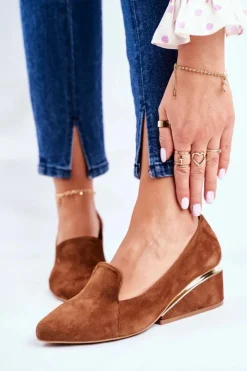 Boto Półbuty Skórzane*Damskie Półbuty Exquisite Brązowe 1205