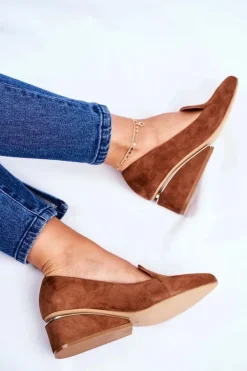 Boto Półbuty Skórzane*Damskie Półbuty Exquisite Brązowe 1205