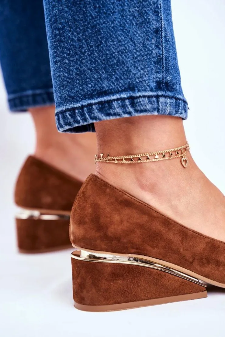 Boto Półbuty Skórzane*Damskie Półbuty Exquisite Brązowe 1205