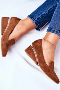 Boto Półbuty Skórzane*Damskie Półbuty Exquisite Brązowe 1205