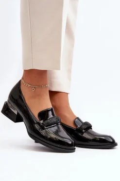 Damskie Buty damskie Vinceza Damskie Półbuty Lakierowane Na Niskim Obcasie Czarne Marilni