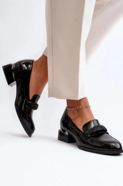 Damskie Buty damskie Vinceza Damskie Półbuty Lakierowane Na Niskim Obcasie Czarne Marilni