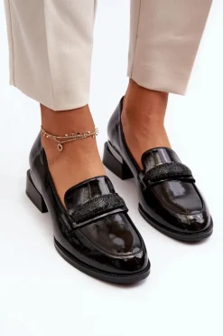 Damskie Buty damskie Vinceza Damskie Półbuty Lakierowane Na Niskim Obcasie Czarne Marilni