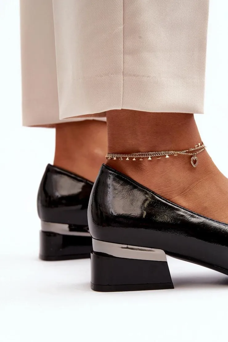 Damskie Buty damskie Vinceza Damskie Półbuty Lakierowane Na Niskim Obcasie Czarne Marilni