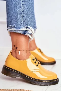 Boto Półbuty Lakierowane*Damskie Półbuty Lakierowane Żółte Do It Better!