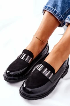 Damskie buty S.Barski Półbuty Lakierowane|Mokasyny Damskie Lakierowane*Damskie Półbuty Lakierowane Czarne Montius