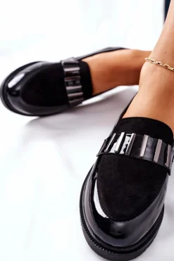 Damskie buty S.Barski Półbuty Lakierowane|Mokasyny Damskie Lakierowane*Damskie Półbuty Lakierowane Czarne Montius