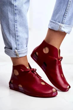 Hot Maciejka Damskie Półbuty Czerwone 03426-08