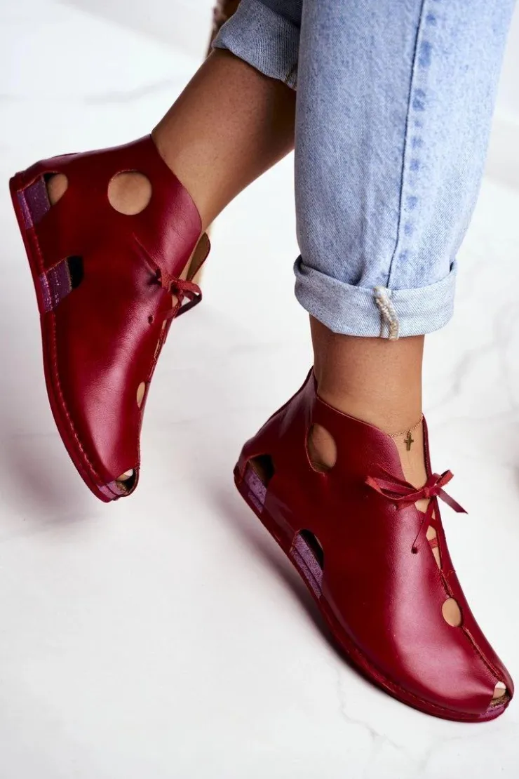 Hot Maciejka Damskie Półbuty Czerwone 03426-08