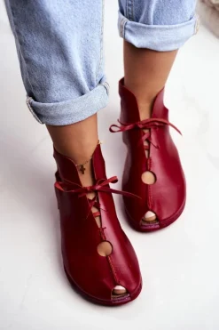 Hot Maciejka Damskie Półbuty Czerwone 03426-08