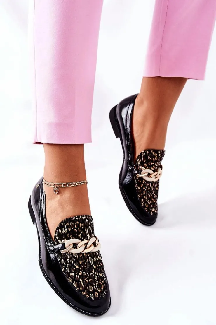 Maciejka Półbuty Lakierowane|Półbuty Skórzane*Damskie Półbuty Lakierowane Loafery Czarne 4099B-01