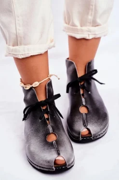 Outlet Maciejka Damskie Półbuty Popiel 03426-03