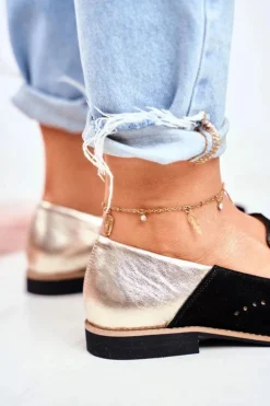 Damskie Maciejka Damskie Półbuty Skórzane Mokasyny Czarne 04484-01/00-5