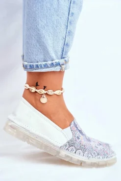 Maciejka Półbuty Skórzane|Mokasyny Damskie Skórzane*Damskie Półbuty Wsuwane Skórzane Białe 03512-46