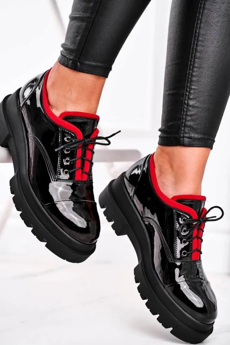 Boto Półbuty Skórzane*Damskie Półbuty Skórzane Visconi Czarne 7427936