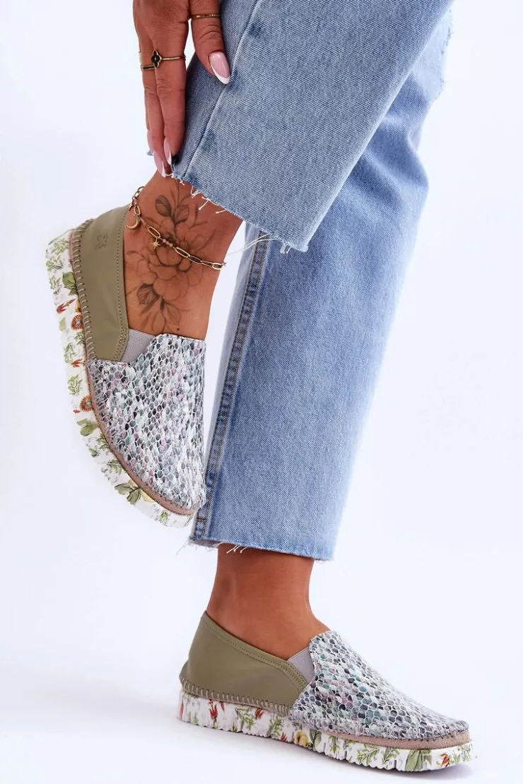 Best Maciejka Damskie Półbuty Wsuwane Skórzane 03512-51 Zielone