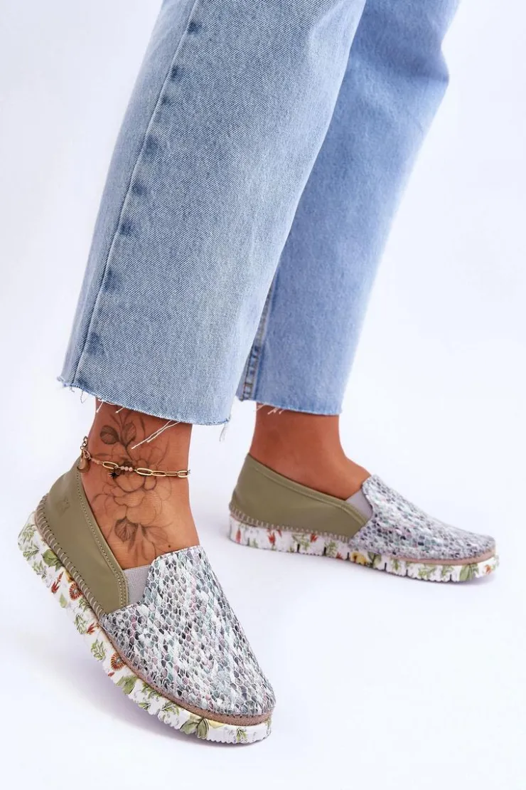 Best Maciejka Damskie Półbuty Wsuwane Skórzane 03512-51 Zielone