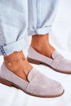 Best Boto Damskie Półbuty Zamszowe Szare Cintra