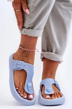 Boto Klapki Damskie Japonki|Klapki Na Platformie*Damskie Piankowe Japonki Niebieskie Apolla