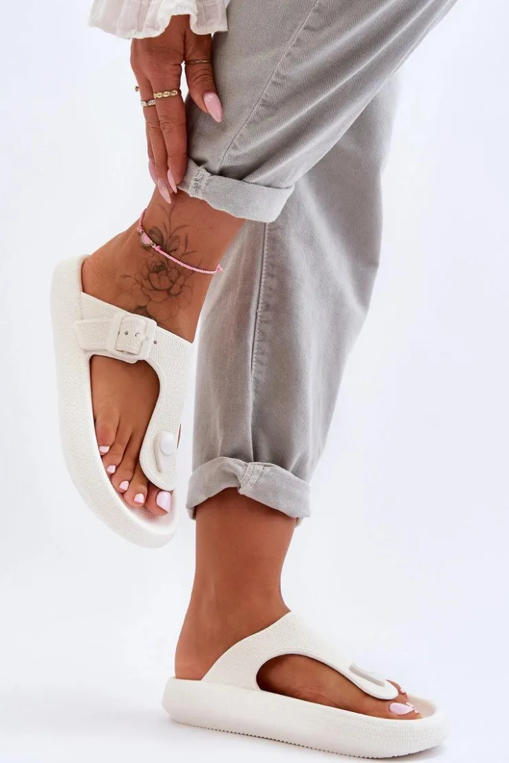 Boto Klapki Damskie Japonki|Klapki Na Platformie*Damskie Piankowe Japonki Białe Apolla