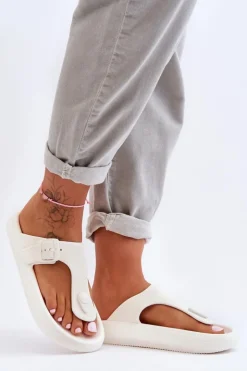 Boto Klapki Damskie Japonki|Klapki Na Platformie*Damskie Piankowe Japonki Białe Apolla