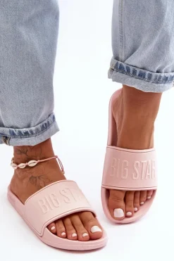 Clearance Big Star Shoes Damskie Piankowe Klapki Big Star MM274718 Różowe