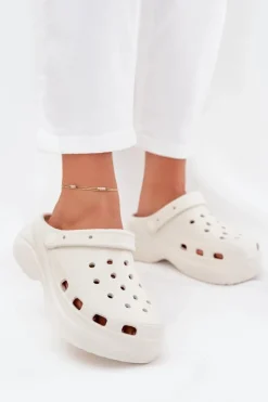 Damskie Boto Damskie Piankowe Klapki Białe Elisra